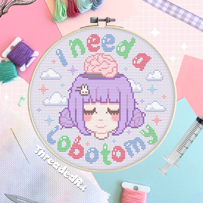 Lobotomize Me Cross Stitch Pattern